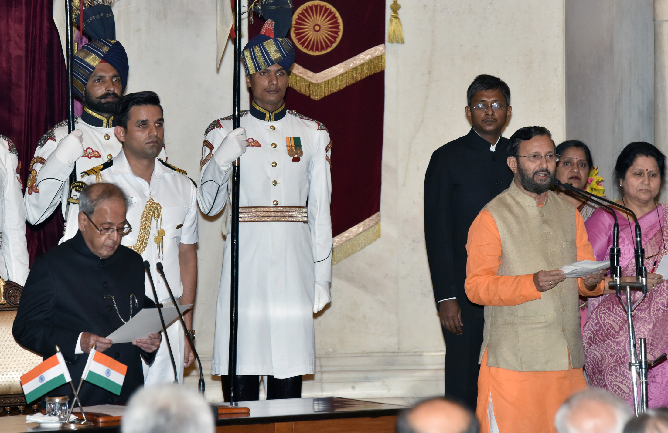 Shri Prakash Javadekar taking Oath as Cabinet Minister on 05th July, 2016