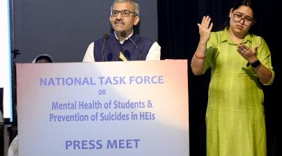 Glimpses of the Press Meet and launch of Website for the National Task Force on Mental Health