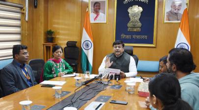 Dr. Sukanta Majumdar briefing the Media on “The Viksit Bharat–Guarantee for Rozgar and Ajeevika Mission (Gramin)