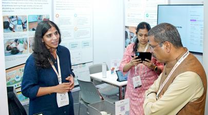 Shri Dharmendra Pradhan took a walkthrough of exhibition showcased at the ‘Bharat Bodhan AI Conclave-2026’ at Bharat Mandapam