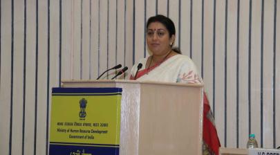 Union HRD Minister Smt Smriti Irani Chairs The 63rd Meeting of the CABE Held At Vigyan Bhawan, New Delhi On 19th August, 2015 Also Present On The Dias Are Union Minister Of Women & Child Development Smt Maneka Sanjay Gandhi, Union Minister For Health & Family Welfare Shri J.P. Nadda And Minister Of State For Hrd, Shri R.S. Katheria.